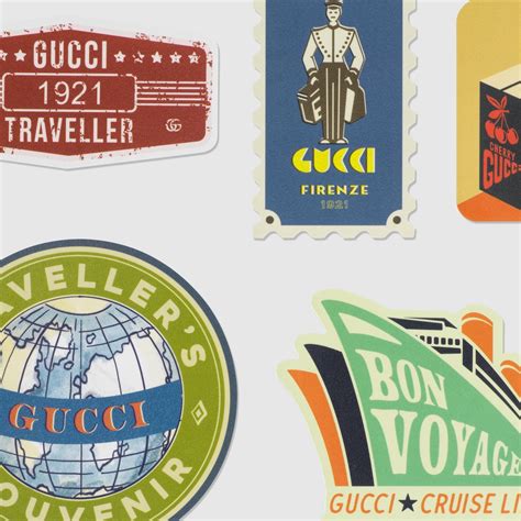 stickers gucci|Gucci Traveller luggage stickers in multicolor .